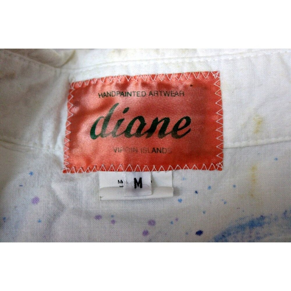 90s Diane St Thomas Hand Painted Shirt Koi Fish Silver Sparkle Splatter Paint - Picture 13 of 14
